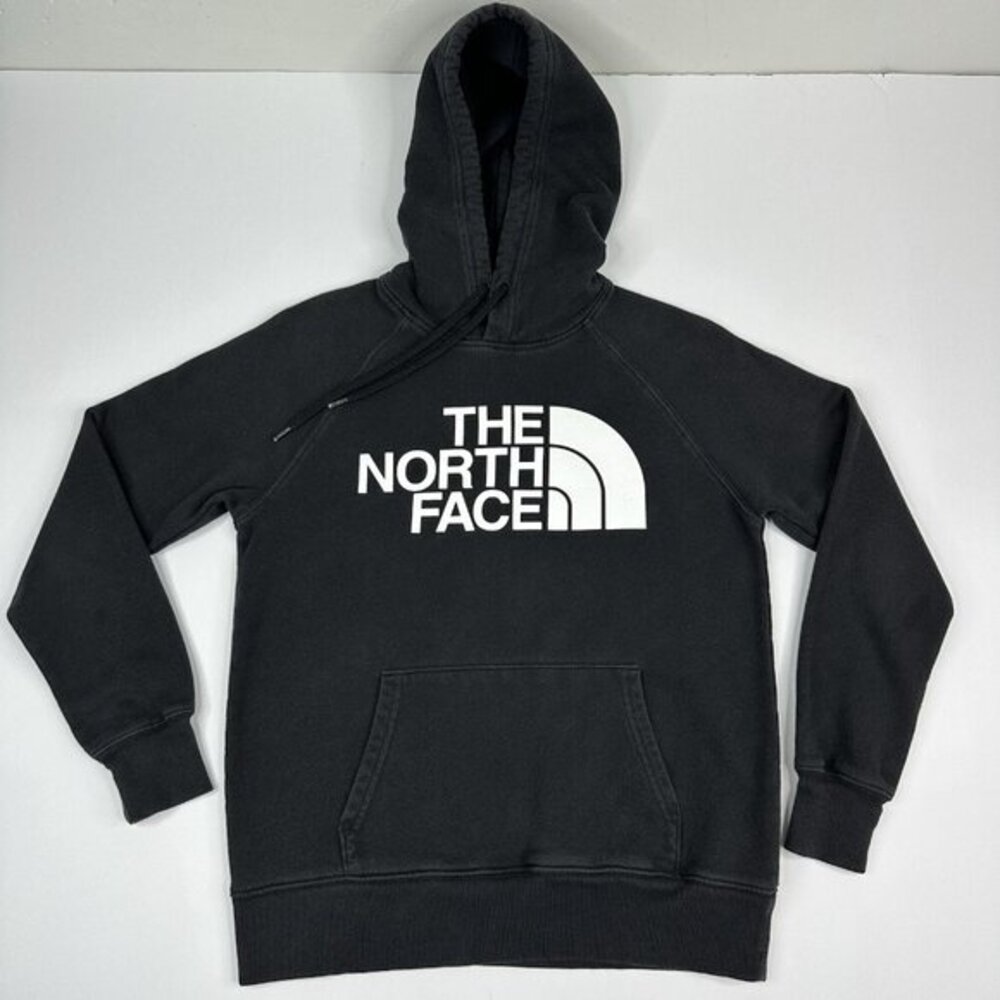 The North Face Womens Classic Black White Logo Pullover Hoodie‎ Sweatshirt XS